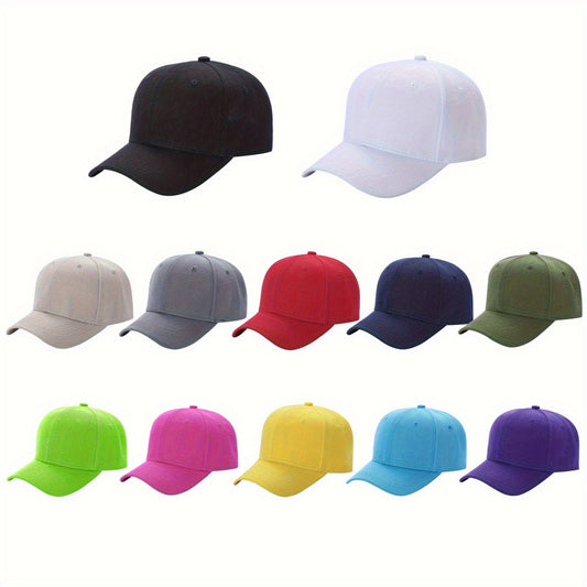 12 Pack Bulk Multicolor Adjustable Blank Baseball Caps