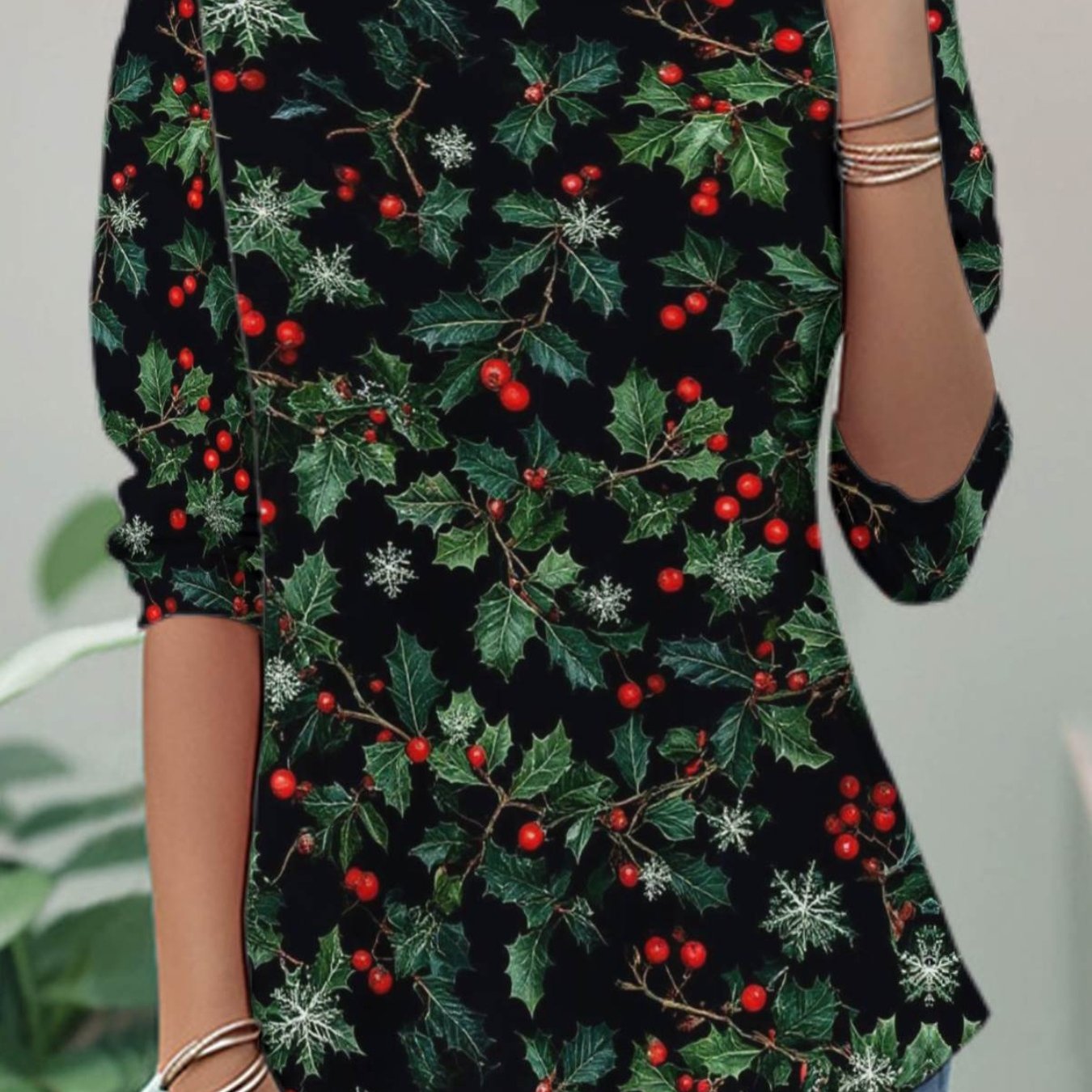 Breathable Floral Print Blouse For Casual And Workwear