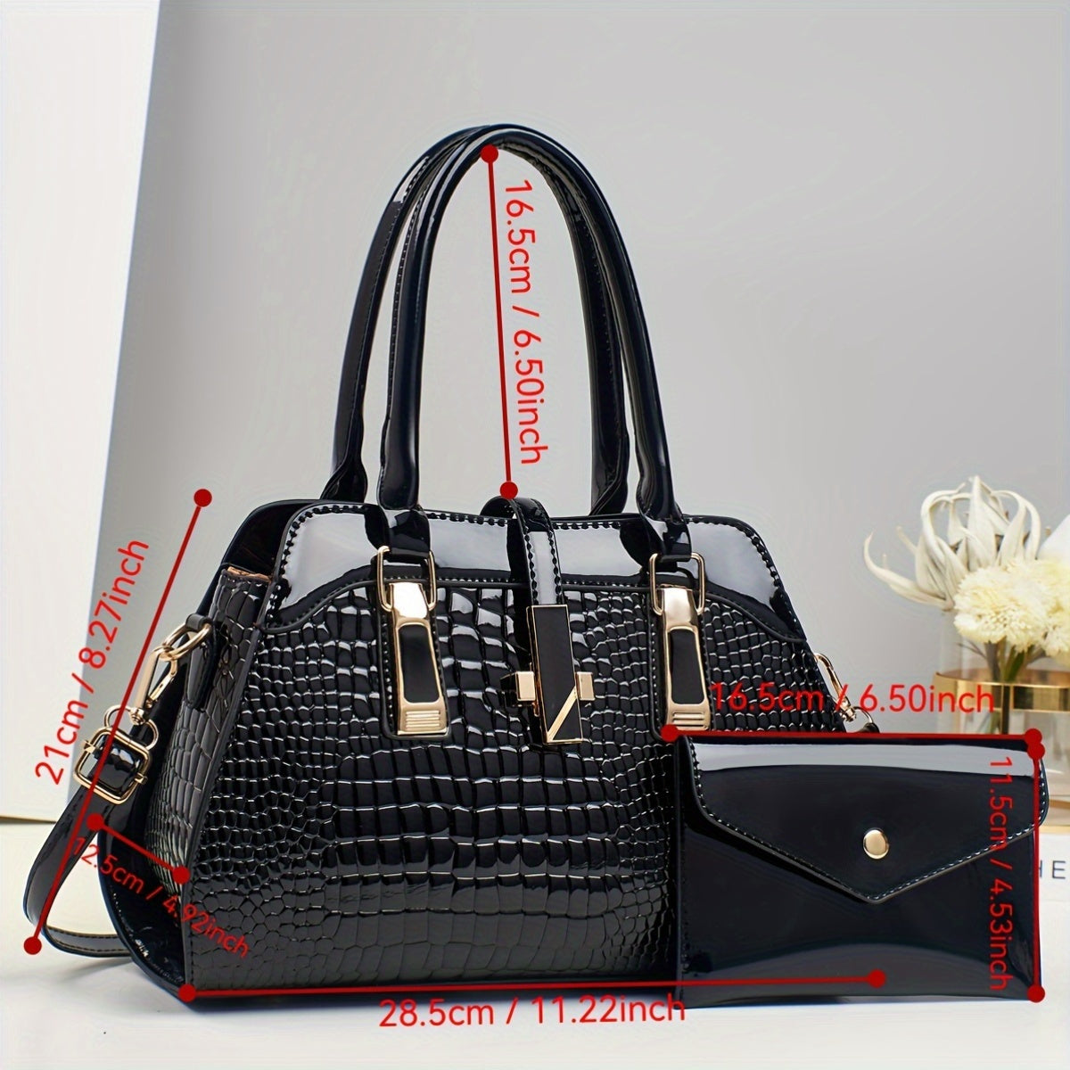 New Fashion Handbag 2024 Large Capacity Crocodile Handbag