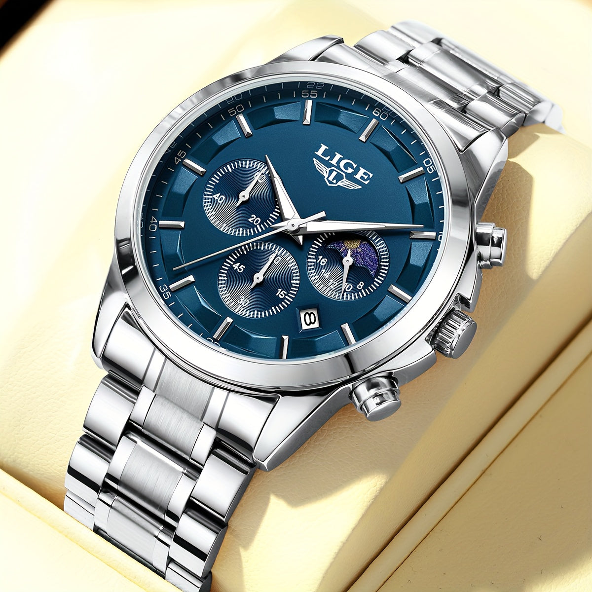LIGE Luxury Analog Watch for Men and Women Stainless Steel