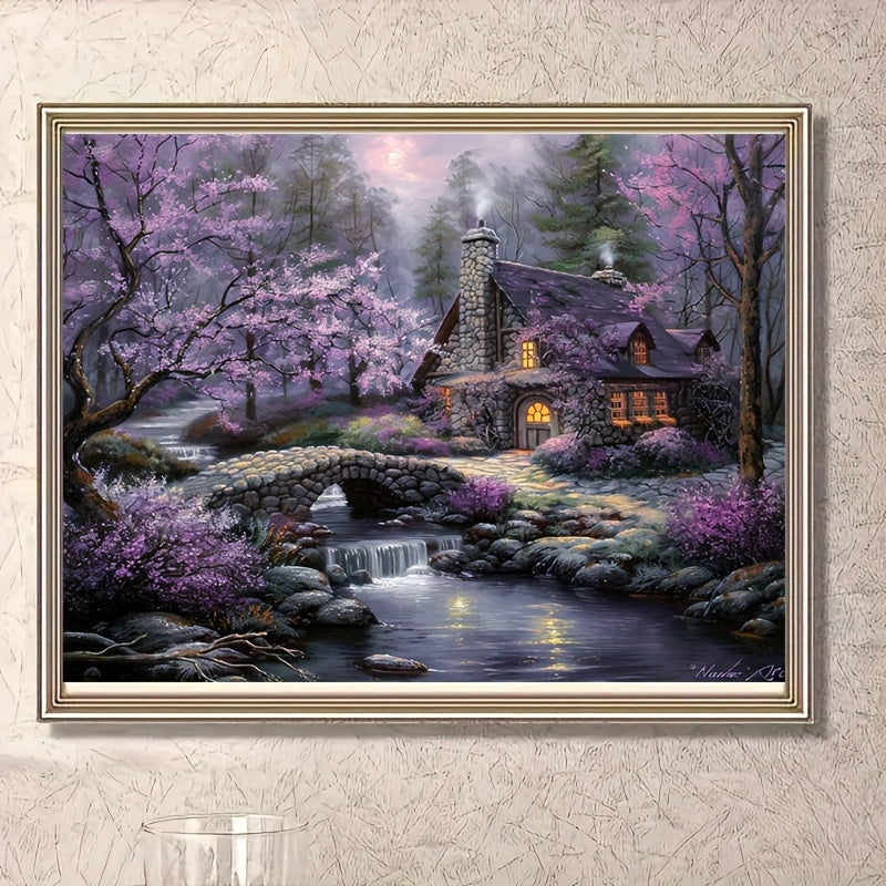 Round Diamond Painting Kit Landscape Wall Art For Beginners