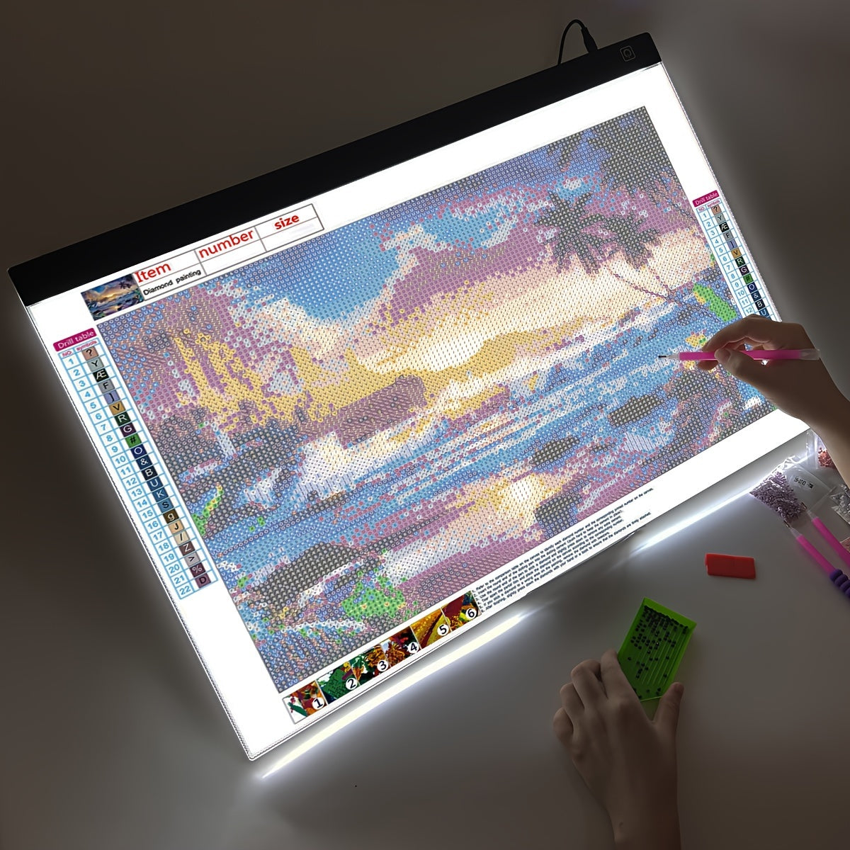 LED Light Pad For Diamond Painting USB Powered Adjustable Brightness