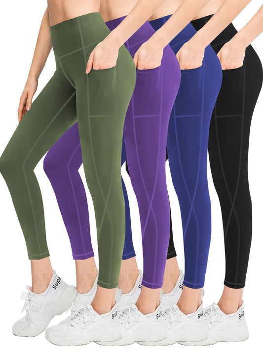 MLENHOR Four Piece Set Oversized Sports Leggings For Women