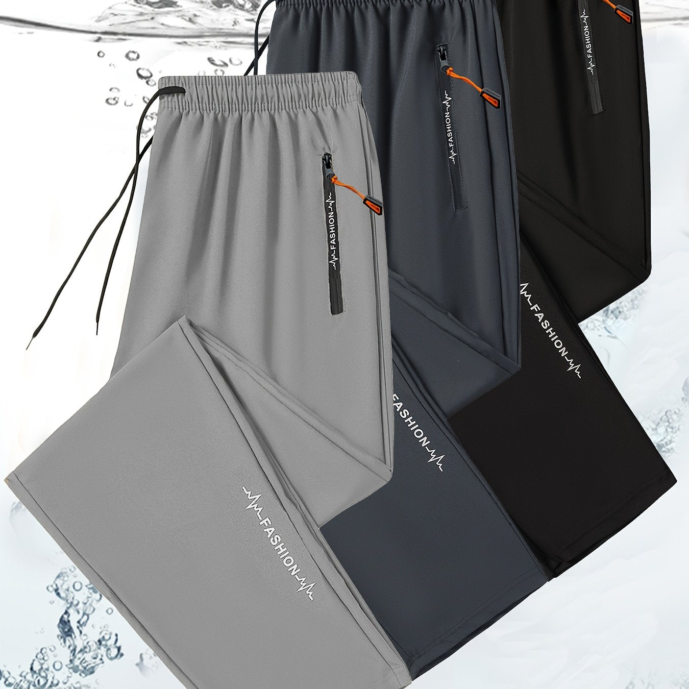 3 Pack Mens All Season Workout Pants With Zipper Pocket