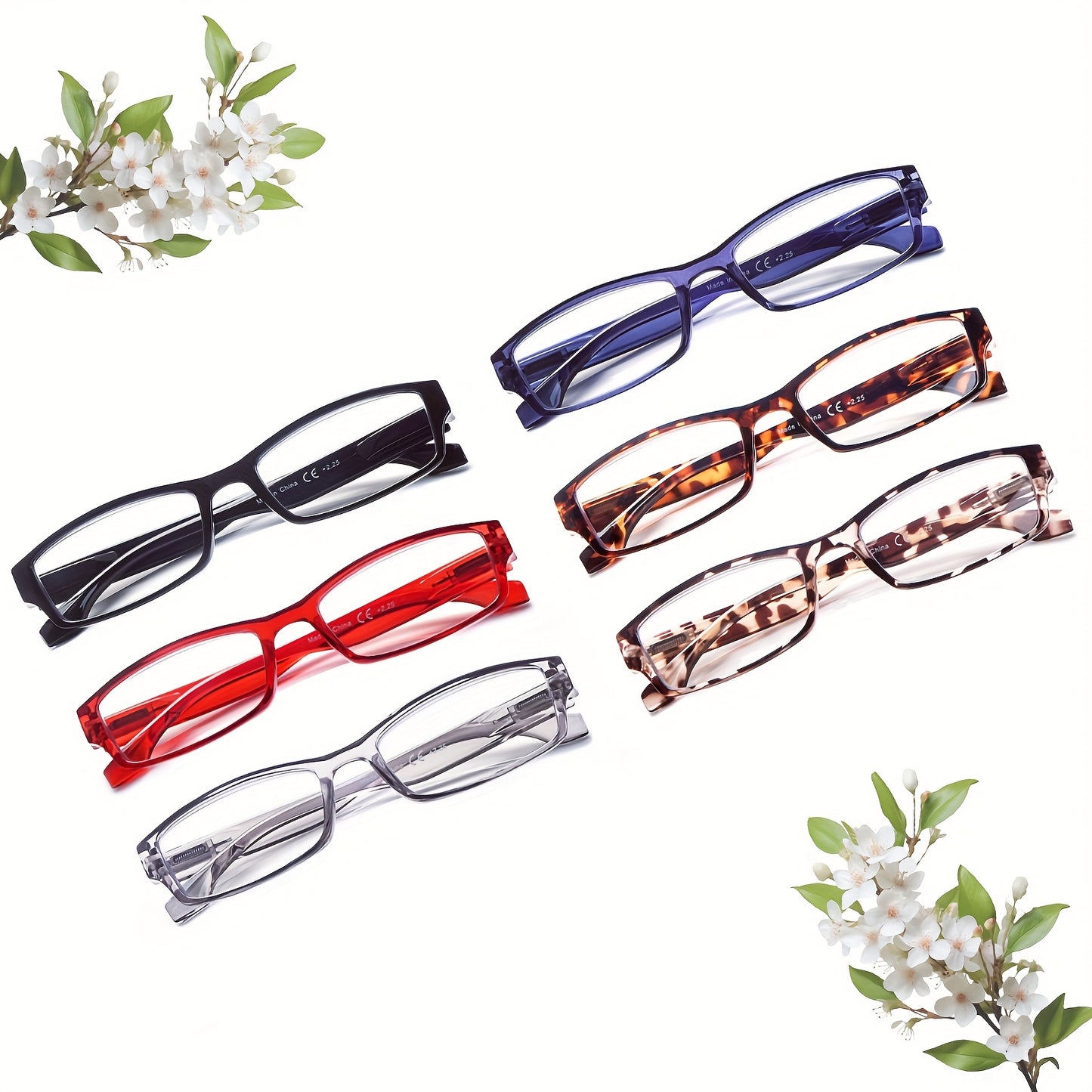 6-Pack Reading Glasses For Women Men Anti-Blue Light Readers