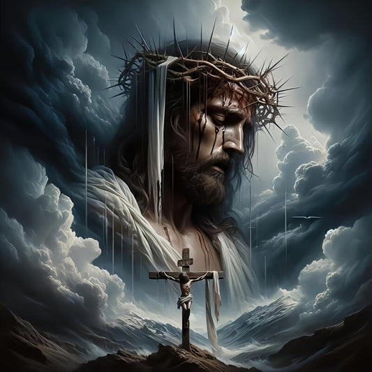 5D Diamond Painting Kit Christ Crucifixion And Resurrection Wall Art