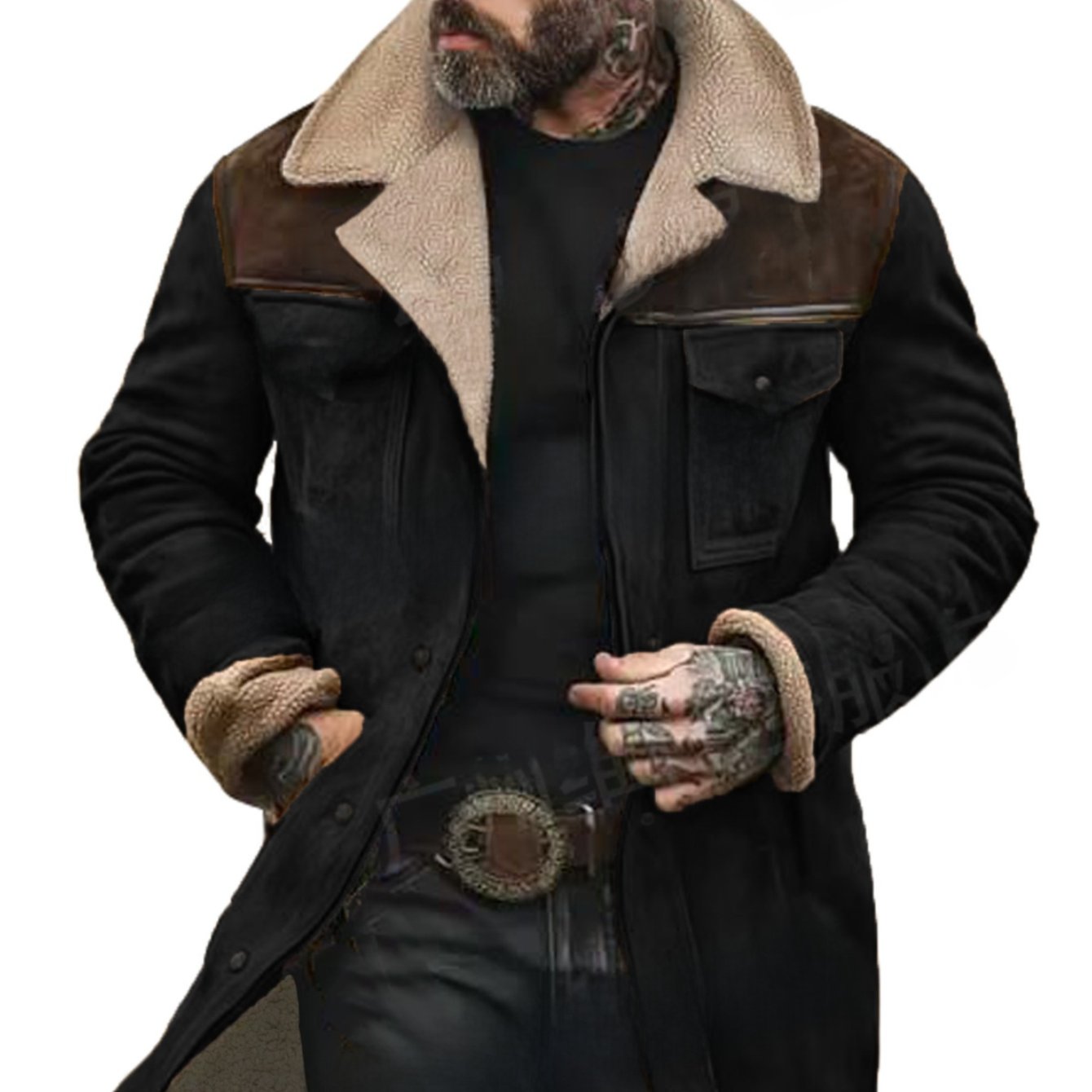 Men's Winter Single-Breasted Jacket With Multi-Pocket Design