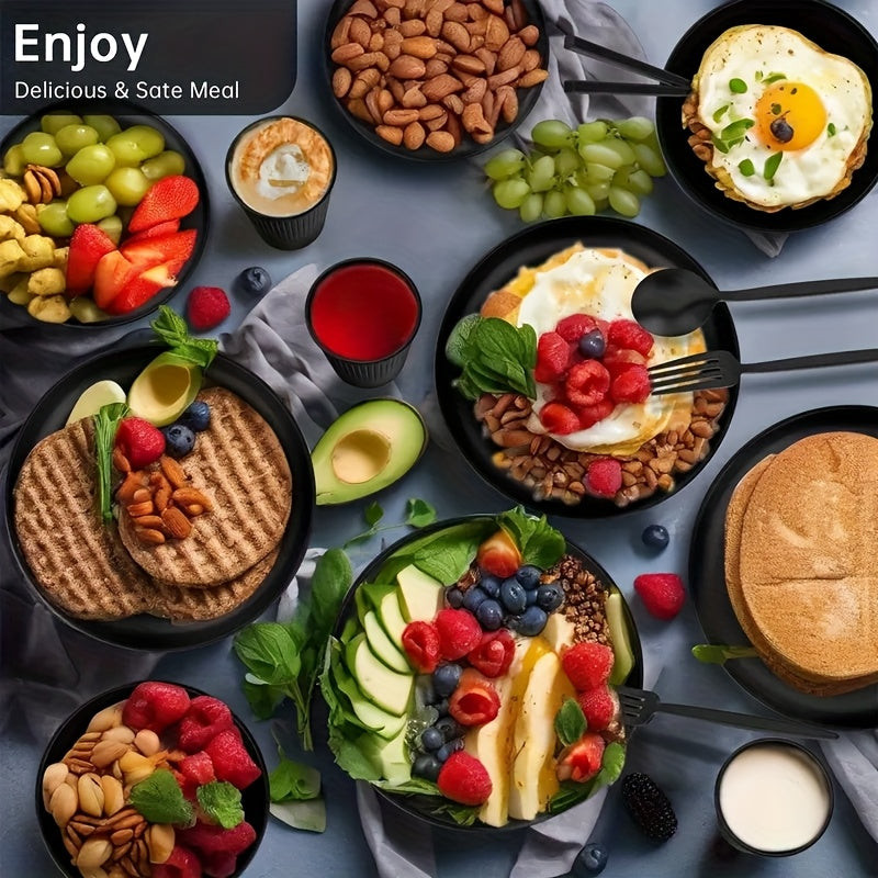 AYD Wheat Straw Dinnerware Set Service For 8 Dishwasher Safe