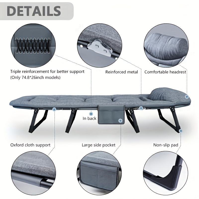 Camping Bed With Mattress And Pillow Steel Frame For Outdoors