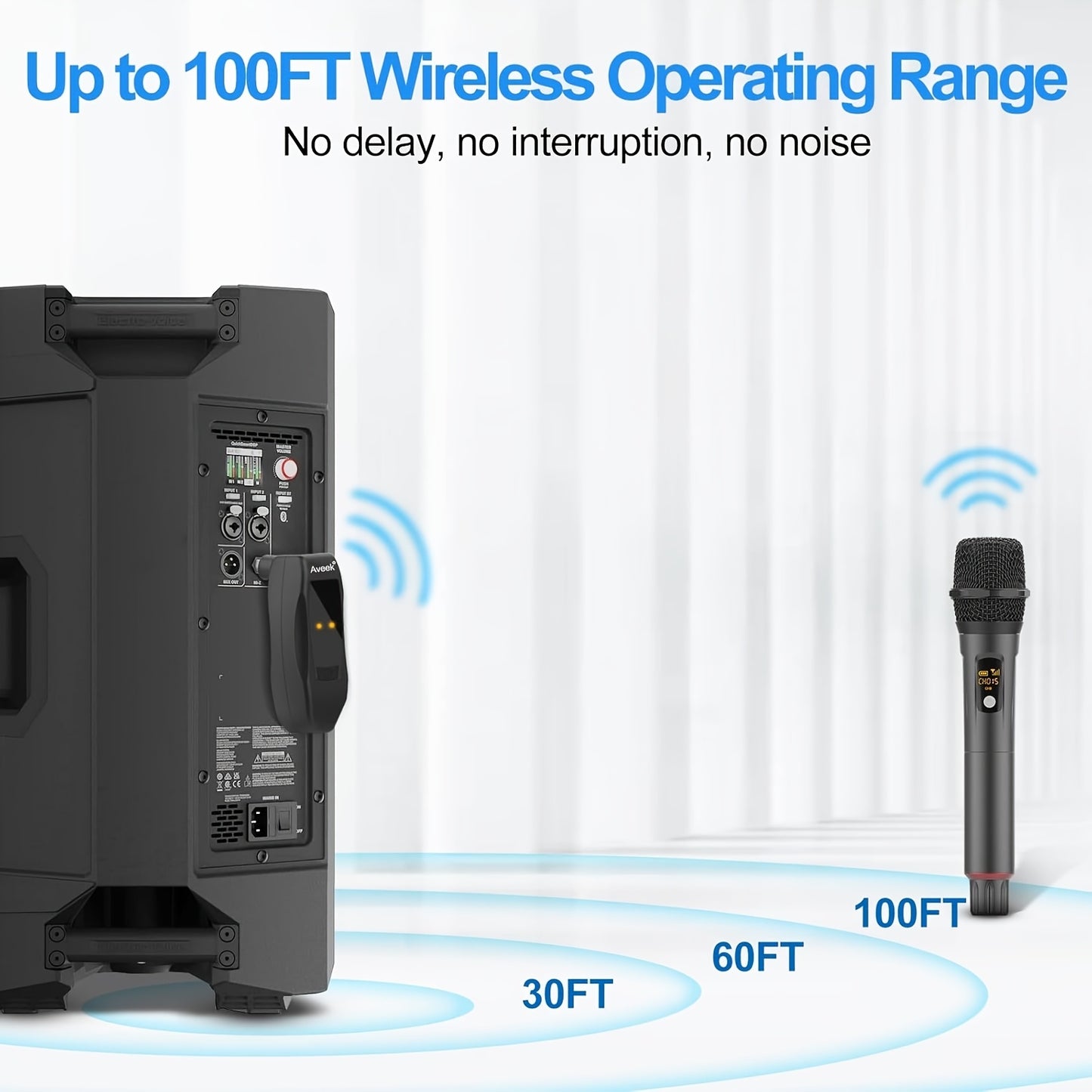 Aveek Wireless Karaoke Handheld Microphone With Receiver