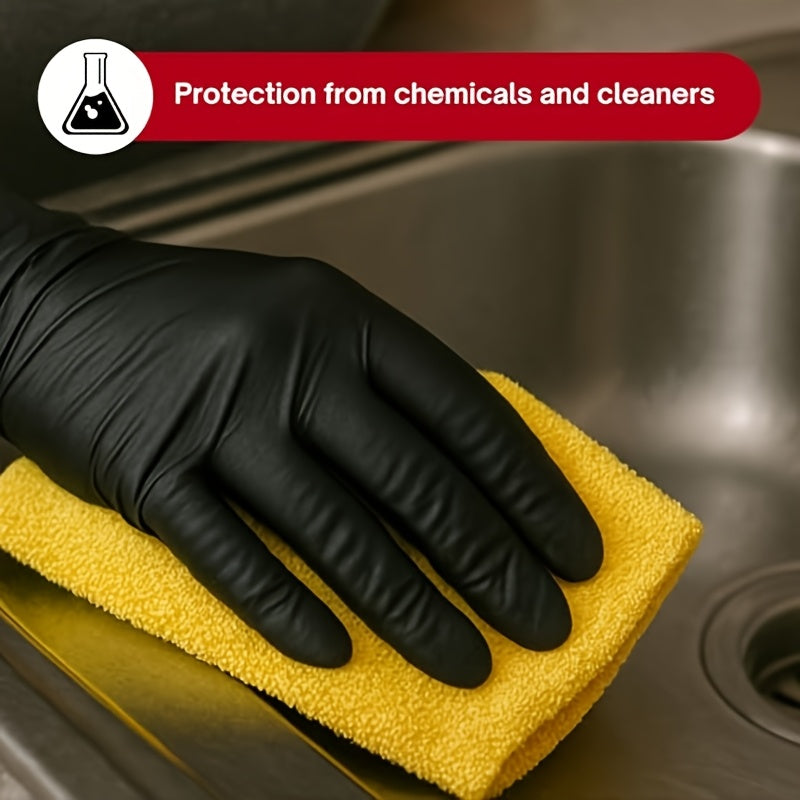 200 Count Bulk Pack Heavy-Duty Nitrile Gloves - 6 Mil Thickness, Latex-Free &, Chemical Resistant, Flexible Form-Fitting Gloves Suitable for Industrial,, Automotive,, Use (200pcs Box)