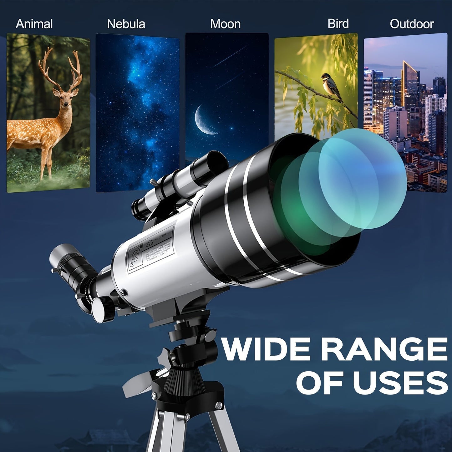 Portable Astronomical Telescope for Adults with Tripod Eyepiece and Barlow Lens