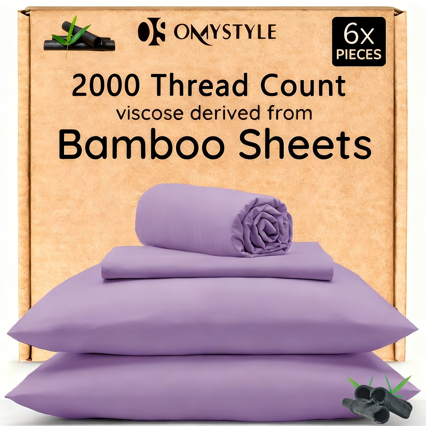GOHOME Bamboo Cooling Bedding Set For Hot Sleepers