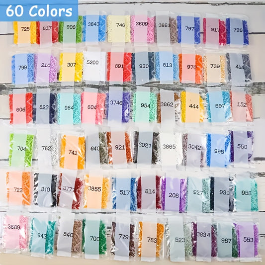 60,000 Round Rhinestones Diamond Painting DIY Mosaics Nail Art
