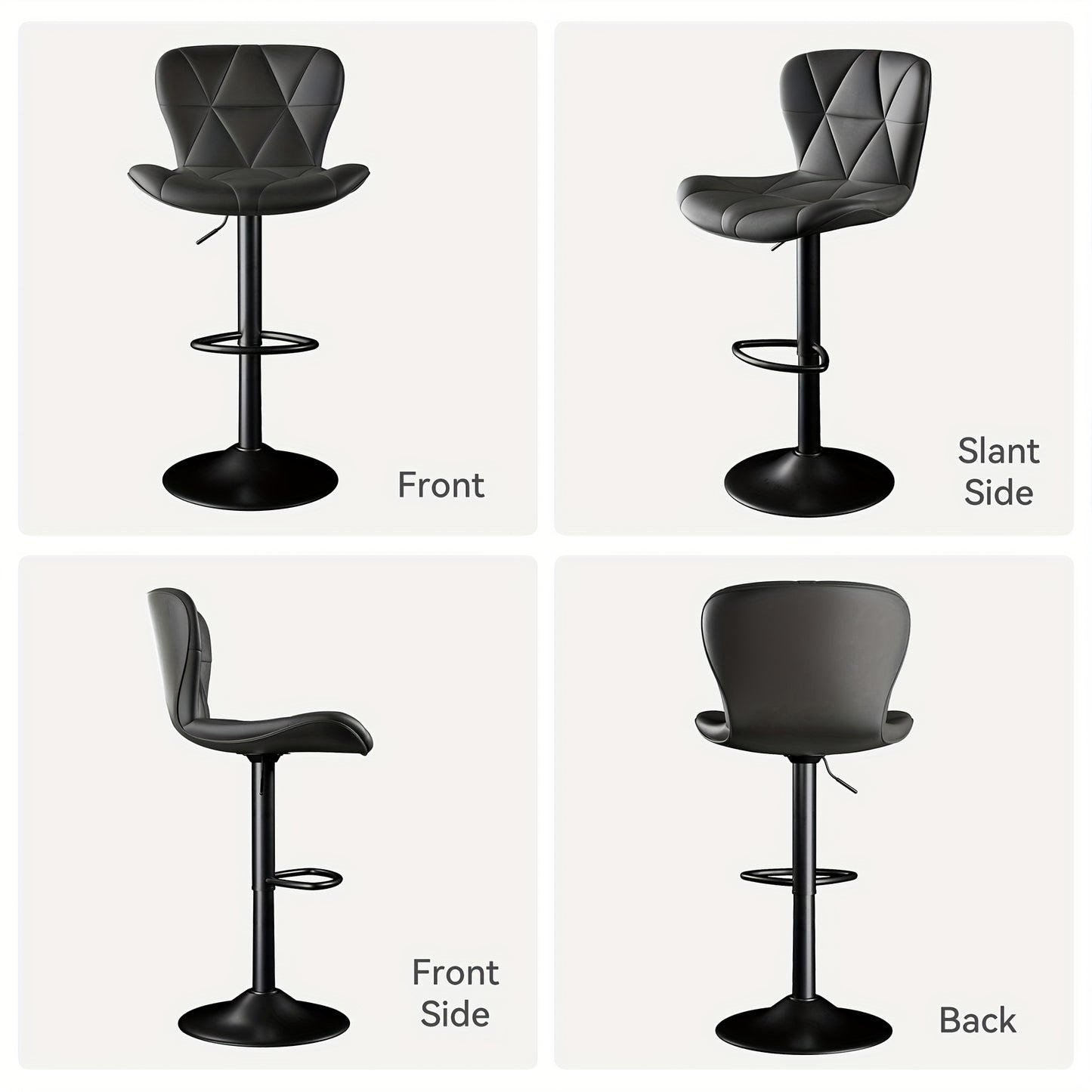 FIJINHOM Adjustable Faux Leather Swivel Bar Stool Cushion