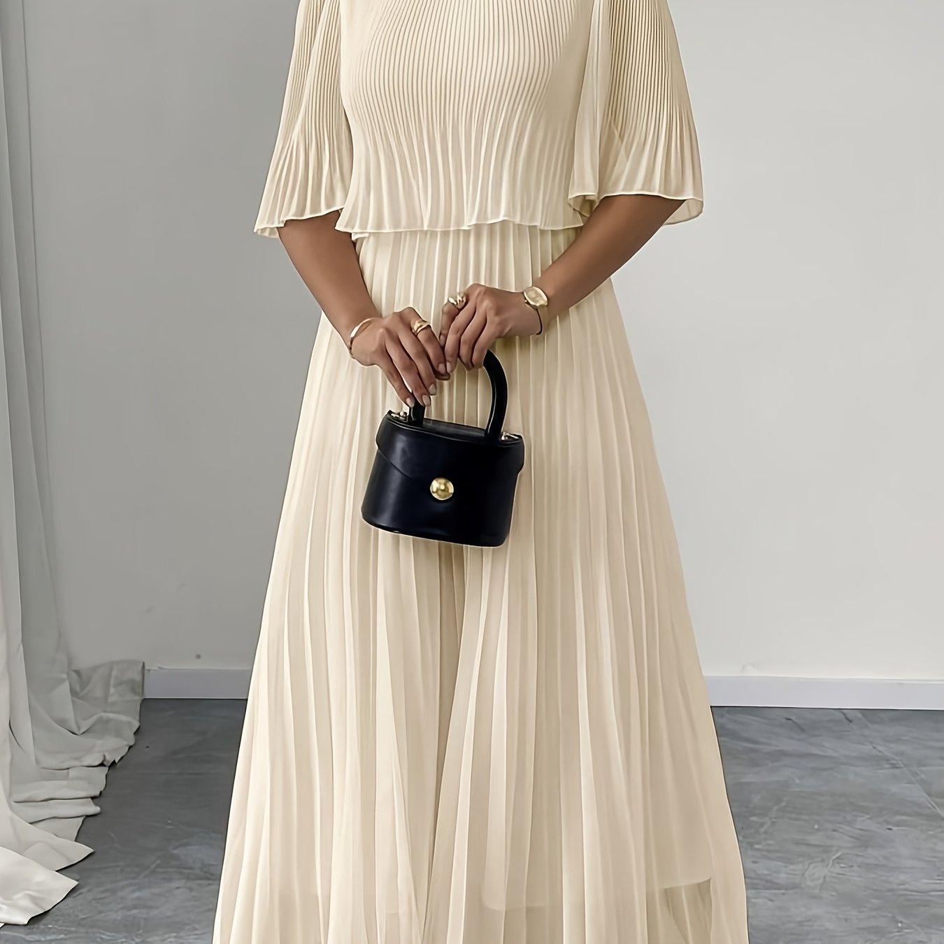 Elegant Pleated Dress For Women