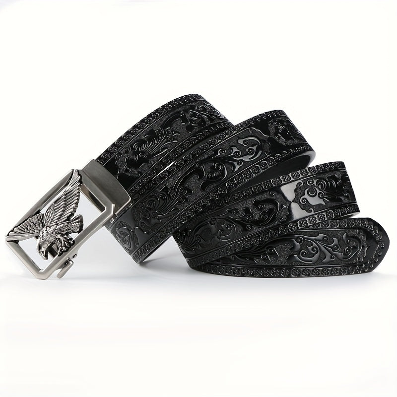 2 Pack Genuine Leather Belts For Men With Adjustable Quick Release Buckle