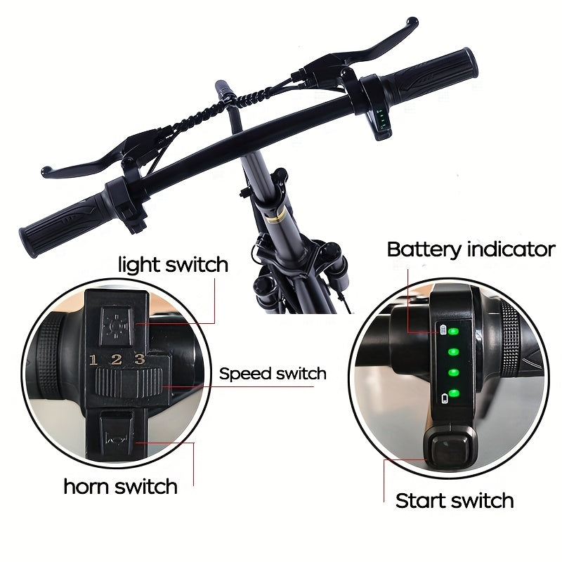 Foldable Electric Bicycle 48V 20 MPH Range 18 28 Miles