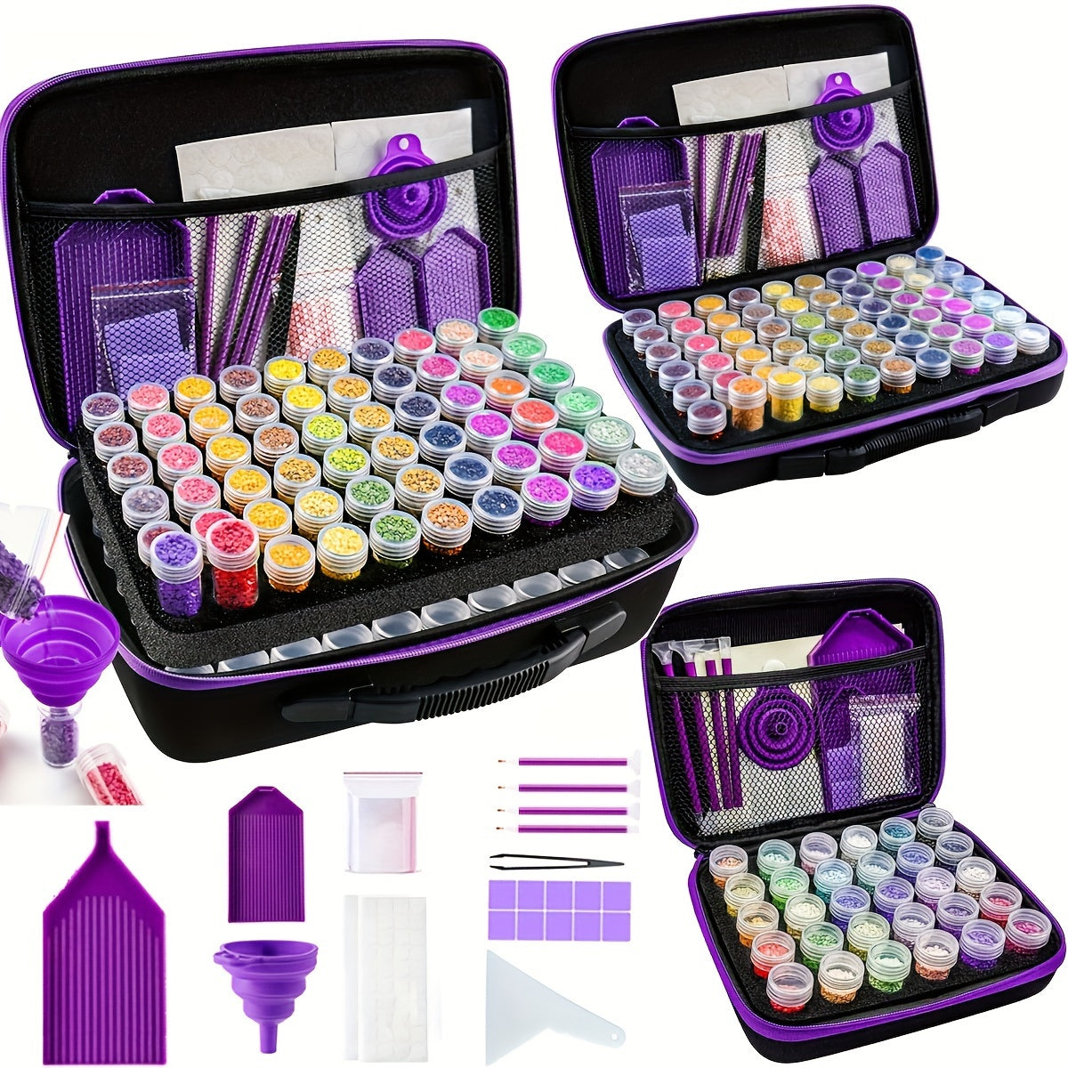 THCBME Diamond Painting Storage Case Kit With Removable Trays