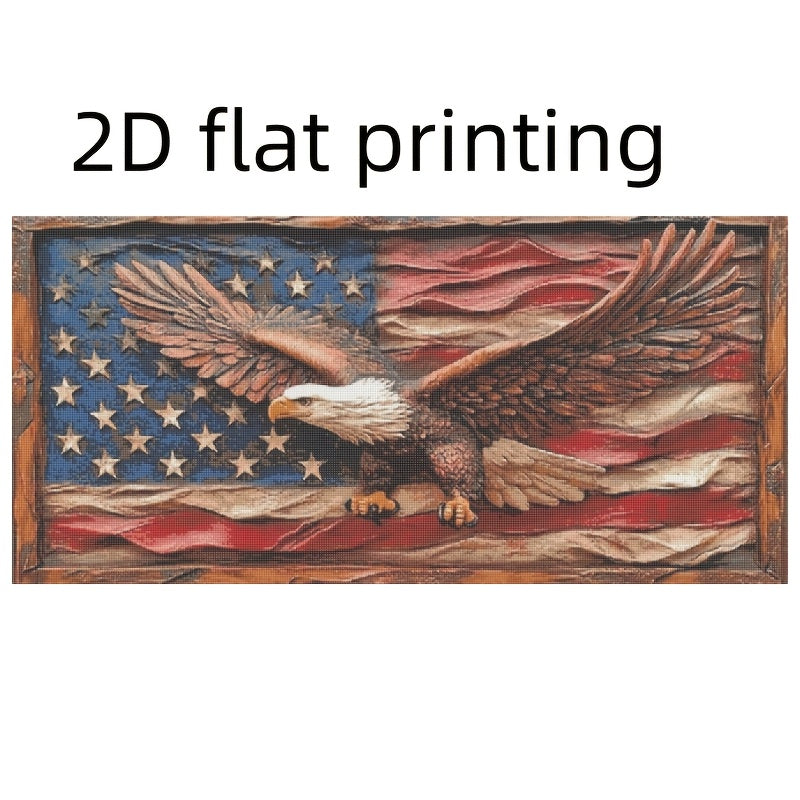 Detailed Stitchery USA Patriotic Diamond Painting Kit Eagle Flag Design