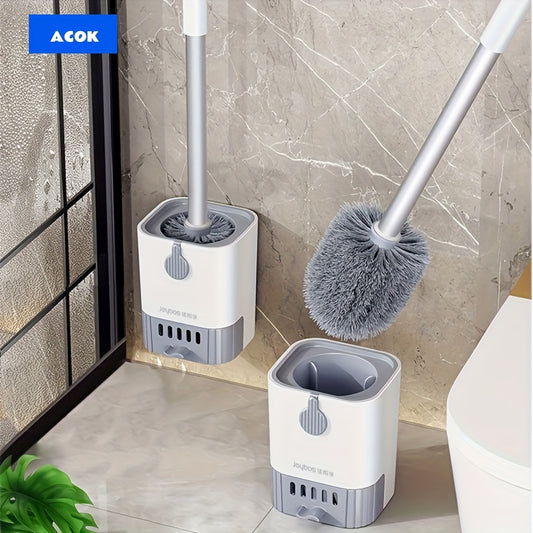 1 Set Toilet Brush Set With Holder Wall Mounted Long Handle