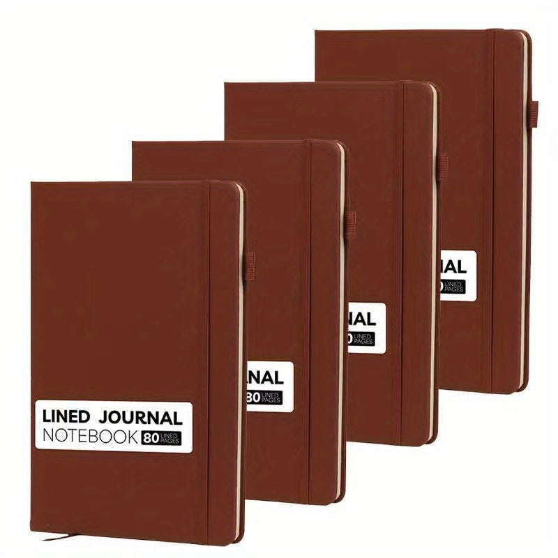 Leather Hardcover Lined Notebook 200 Pages With Index Stickers