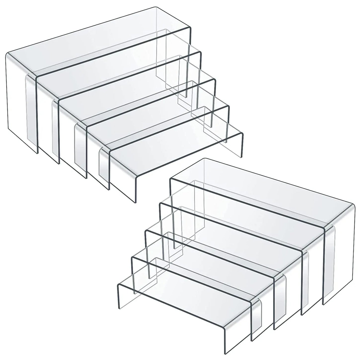 Clear Acrylic Display Riser Stand Jewelry Shelf Cupcake Fixtures