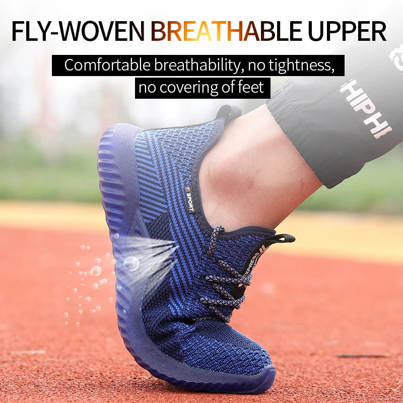 SUADEX Men Steel Toe Safety Work Shoes Breathable Lightweight Anti Slip