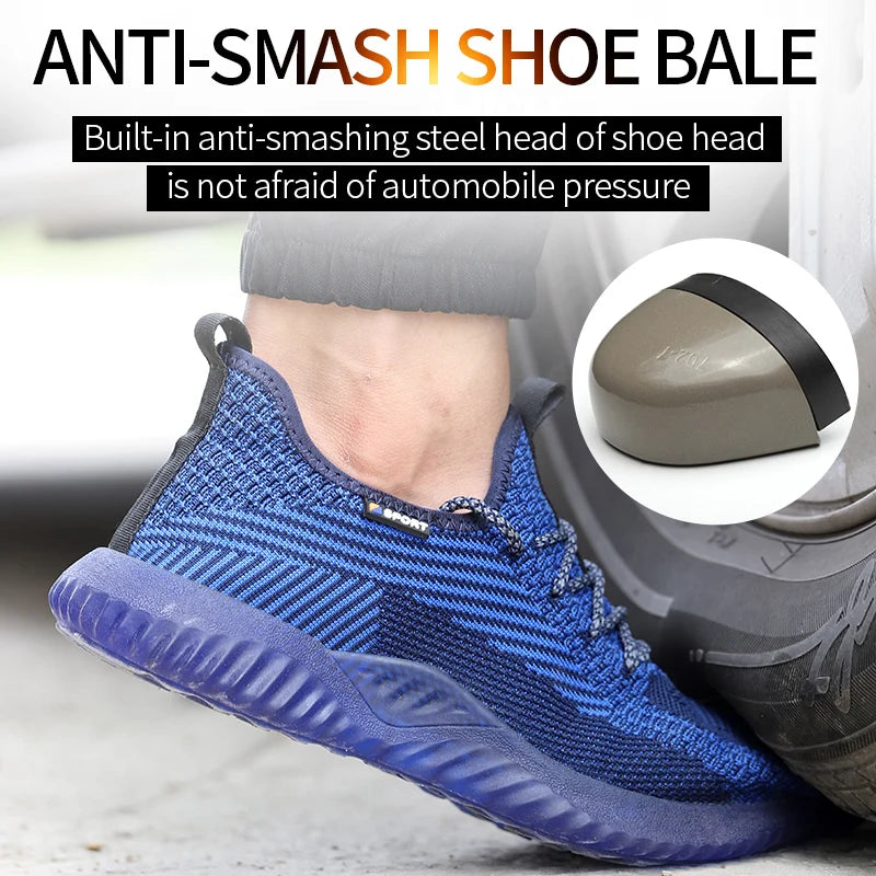 SUADEX Men Steel Toe Safety Work Shoes Breathable Lightweight Anti Slip