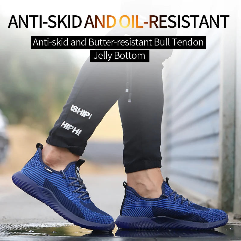 SUADEX Men Steel Toe Safety Work Shoes Breathable Lightweight Anti Slip