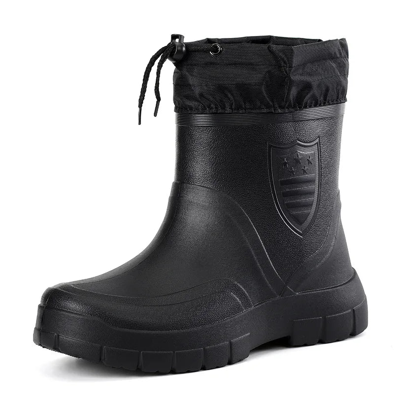 Versatile Mens Waterproof Rain Boots Lightweight Outdoor Ankle Boots