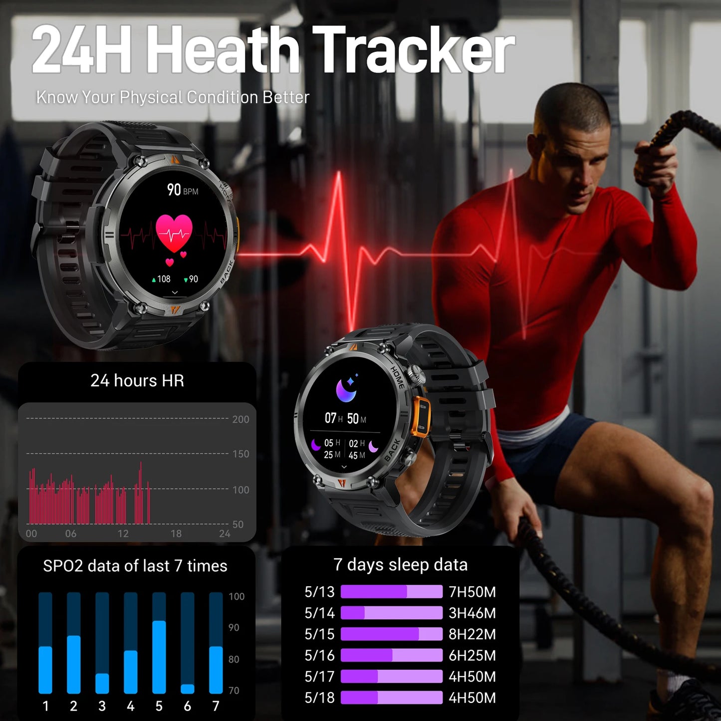 EIGIIS 2024 New KE3 Bluetooth Call Smart Watch Men Full Touch Screen