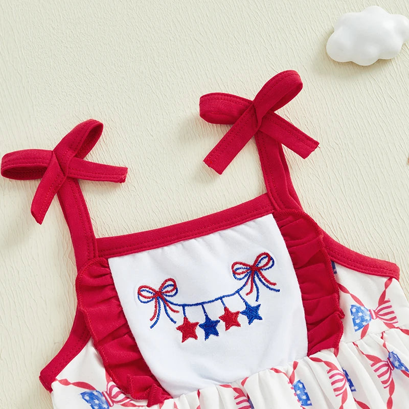 Cute Baby Girls Romper Sleeveless Floral Embroidery Jumpsuit