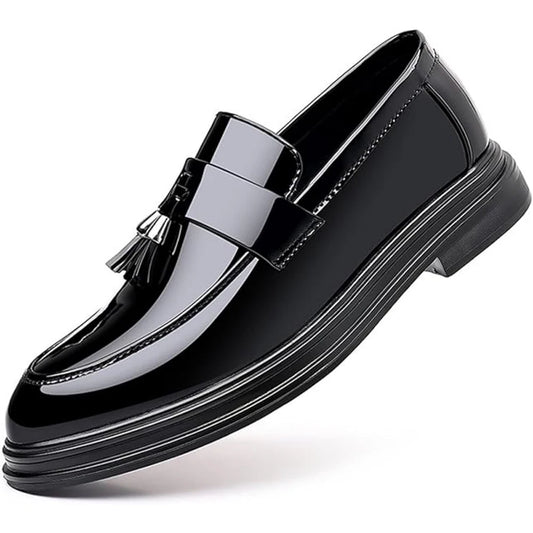 Men's High Gloss Patent Penny Loafers Slip On Dress Shoes