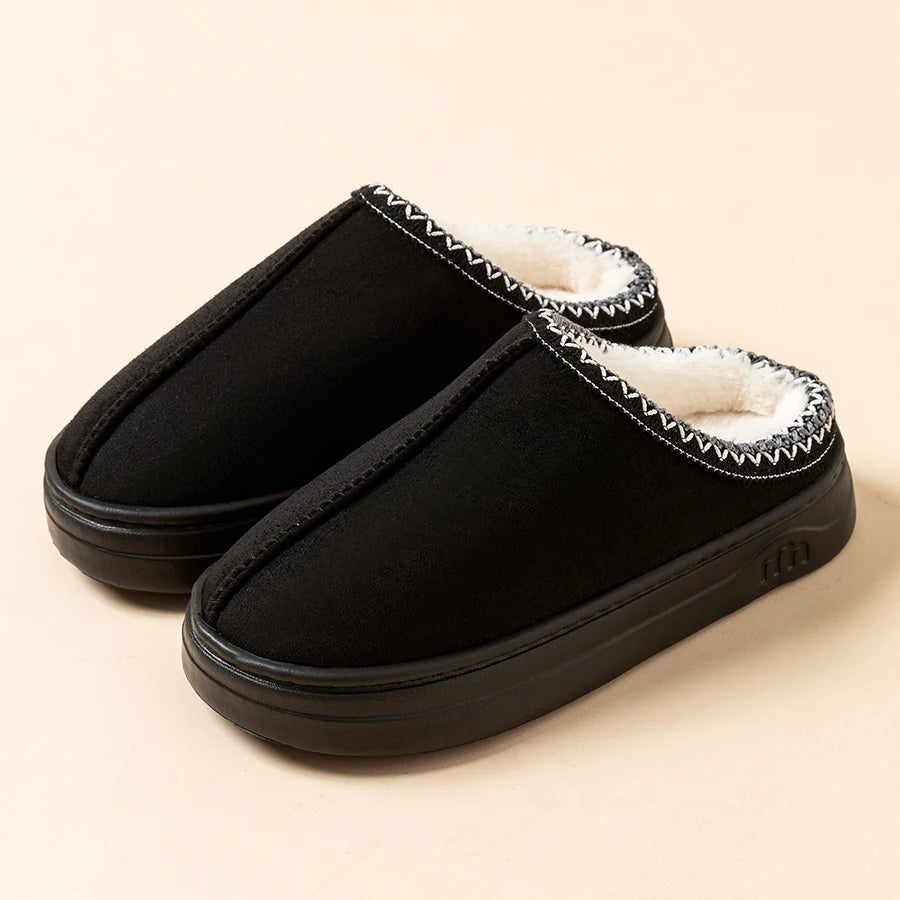 Winter Men's Slippers Indoor Warm Anti Slip Soft Plush Shoes