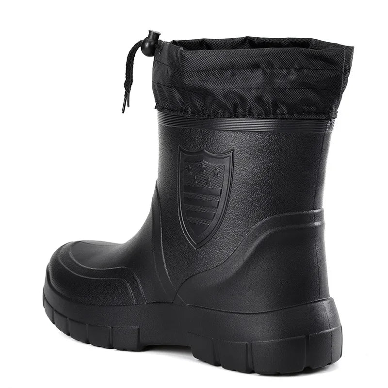 Versatile Mens Waterproof Rain Boots Lightweight Outdoor Ankle Boots