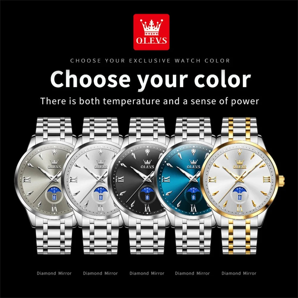 OLEVS 3646 Mens Watch Original Business Quartz Waterproof Luminous