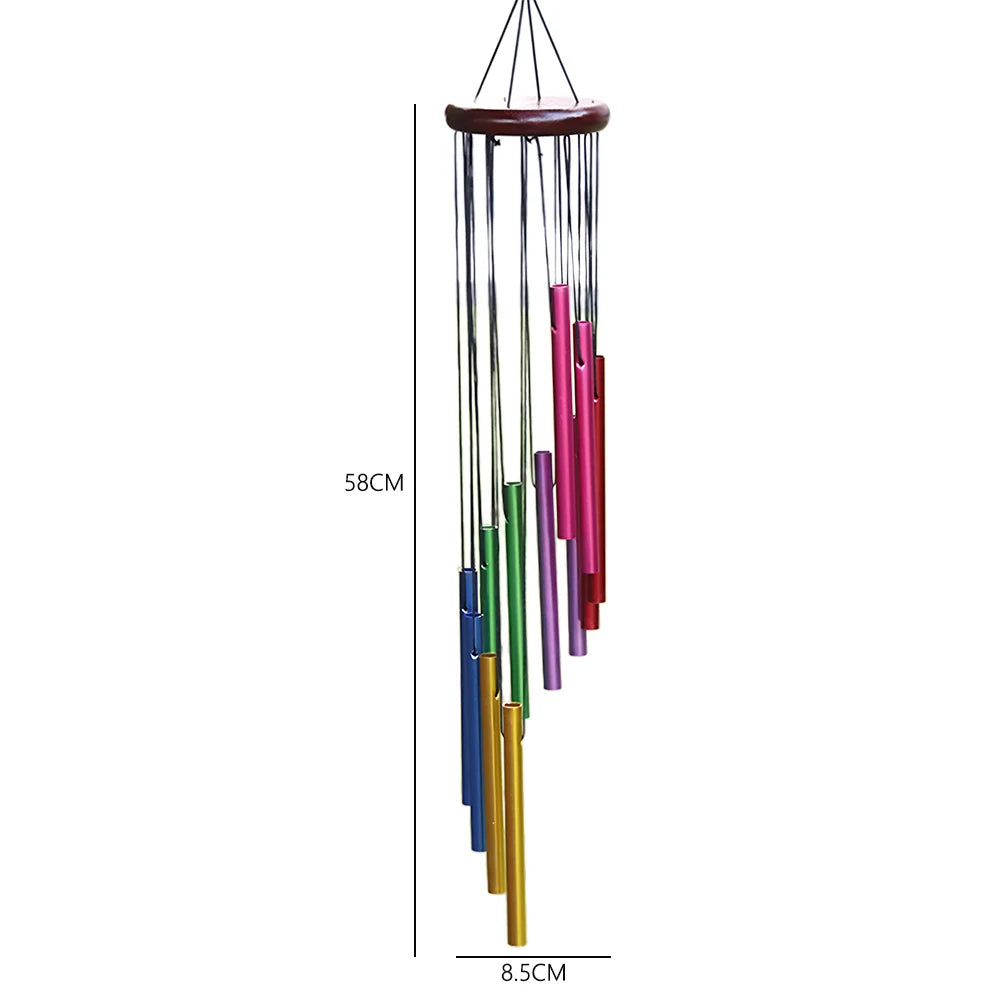 Outdoor Garden Wind Chime 12 Metal Tubes with Hook