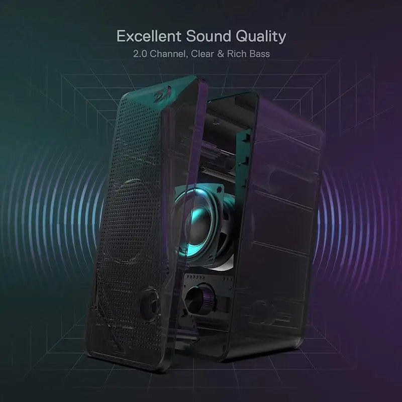 REDRAGON GS510 Waltz RGB 2.0 Channel Desktop Speakers With Backlight