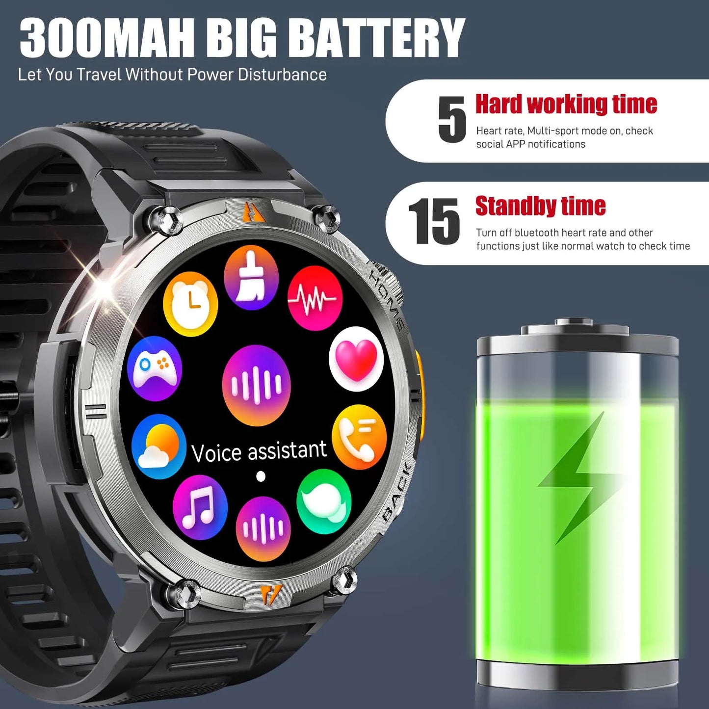 EIGIIS 2024 New KE3 Bluetooth Call Smart Watch Men Full Touch Screen