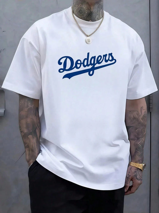 Dodgers Script Emblem T Shirt Men Celebrate Baseball Heritage