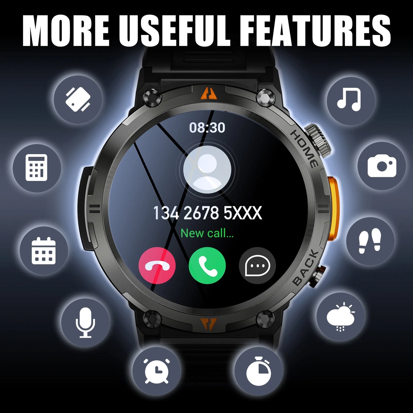 EIGIIS 2024 New KE3 Bluetooth Call Smart Watch Men Full Touch Screen