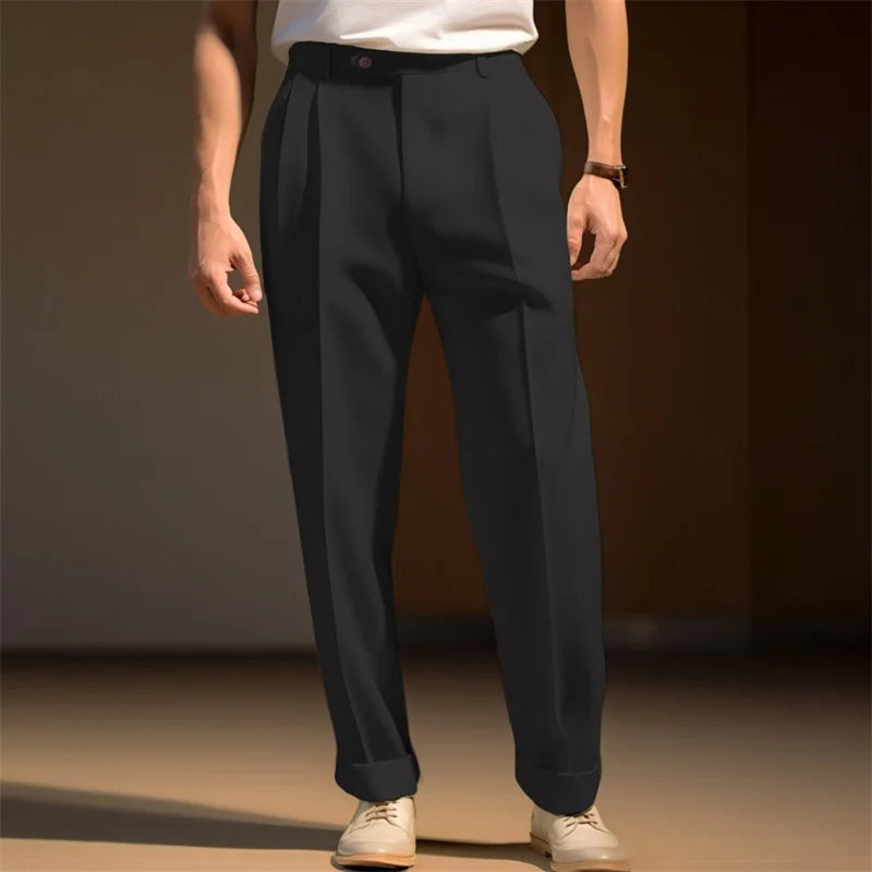 Hirigin Men Flat Front Dress Pants Business Casual