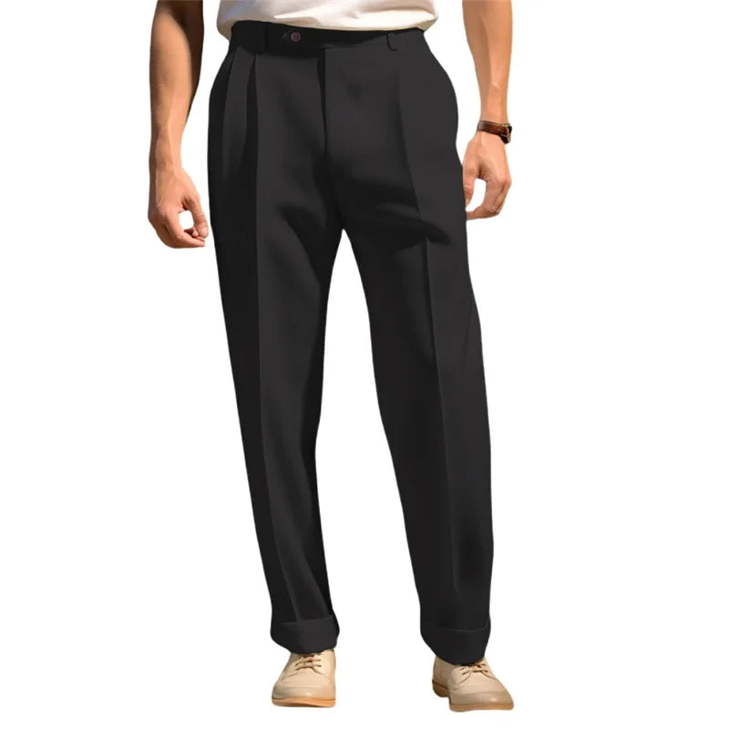 Hirigin Men Flat Front Dress Pants Business Casual
