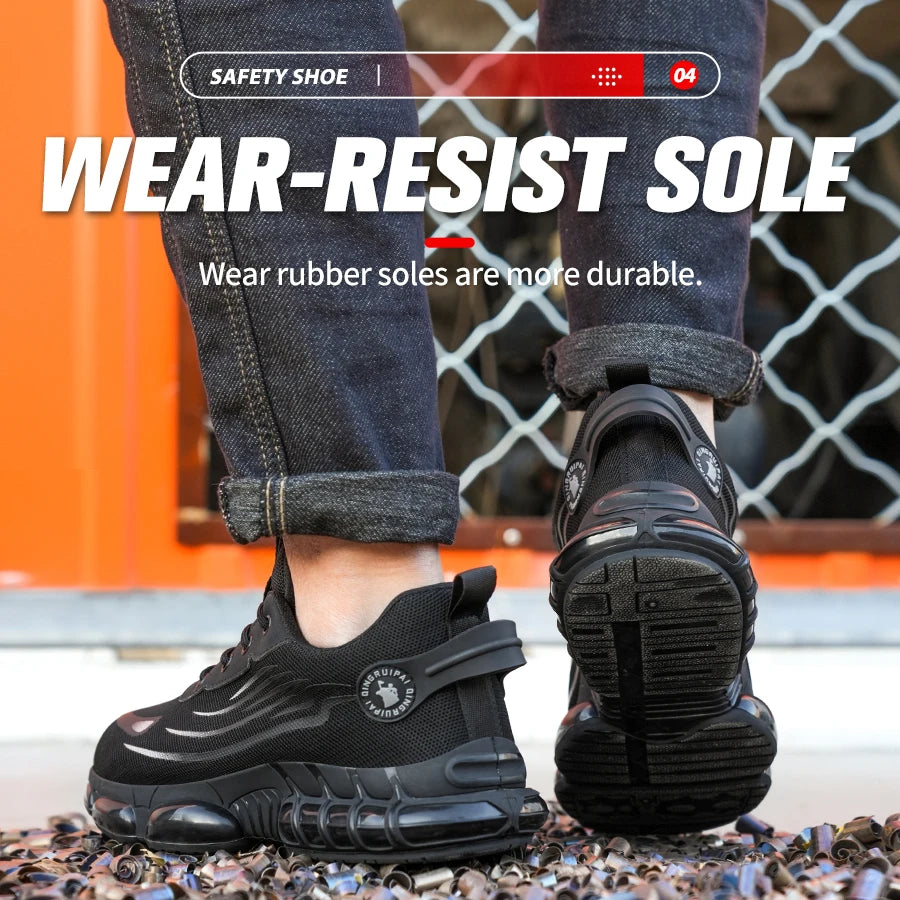 Men Lace Up Breathable Anti Puncture Casual Work Shoes