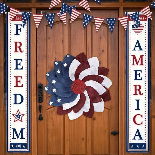 4Th of July Patriotic Wreath for Front Door Decor