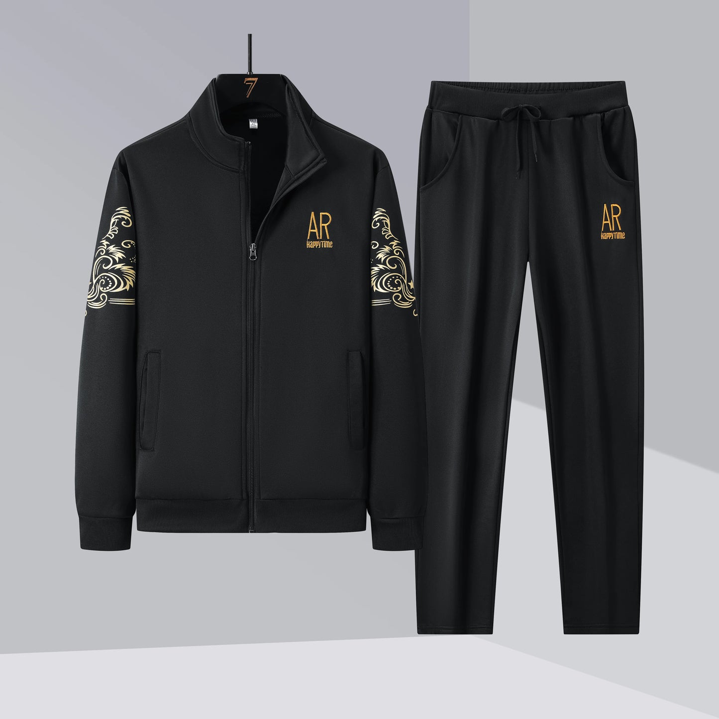 CN Fujian Mens Spring and Autumn Casual Stand Collar Set