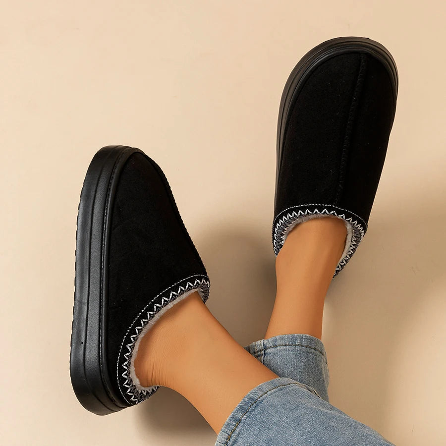 Winter Men's Slippers Indoor Warm Anti Slip Soft Plush Shoes