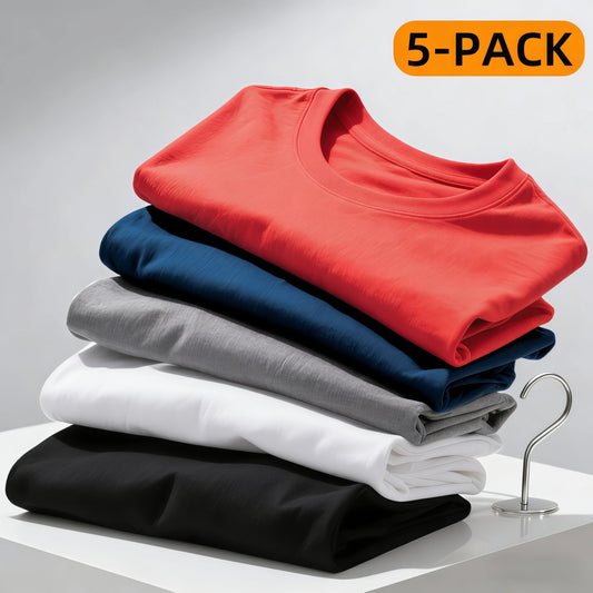 Men's Quick-Dry Short-Sleeve Athletic Tee 5 Pack Bundle