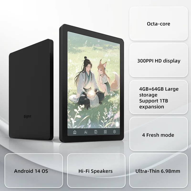 BIGME B6 Ebook Reader Android 14 Front Light 2100mAh